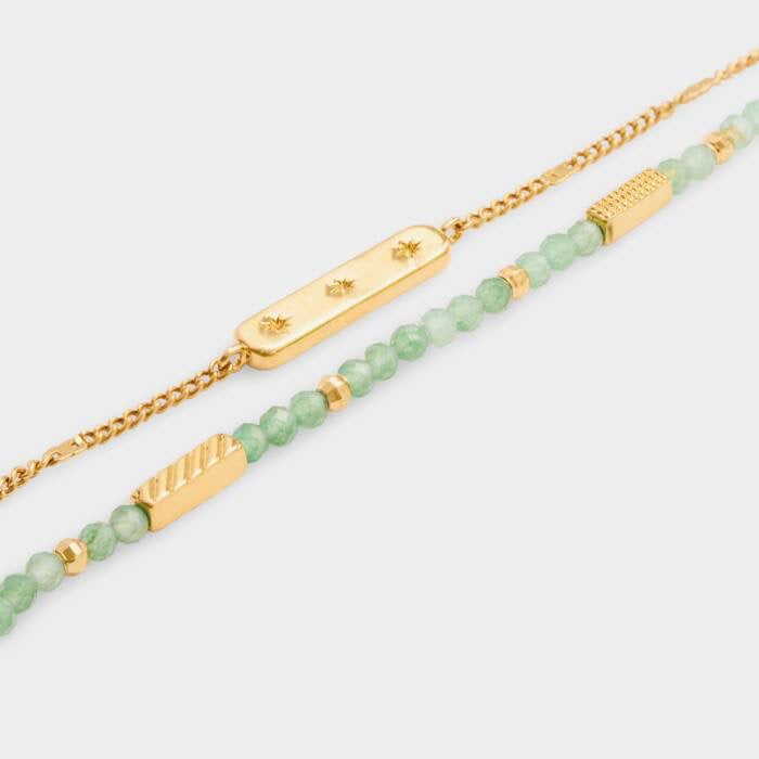 Katie Loxton Waterproof Jewellery - August - Gold Birthstone Double Strand Bracelet