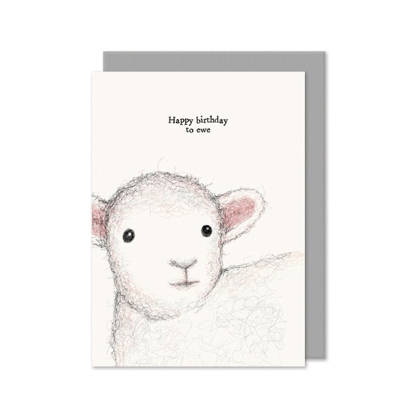 East of India Blank Card - Sheep - Happy Birthday To Ewe