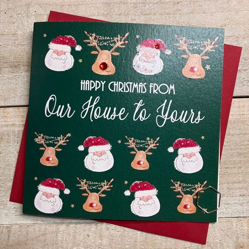 From Our House to Yours Christmas Card - White Cotton Cards