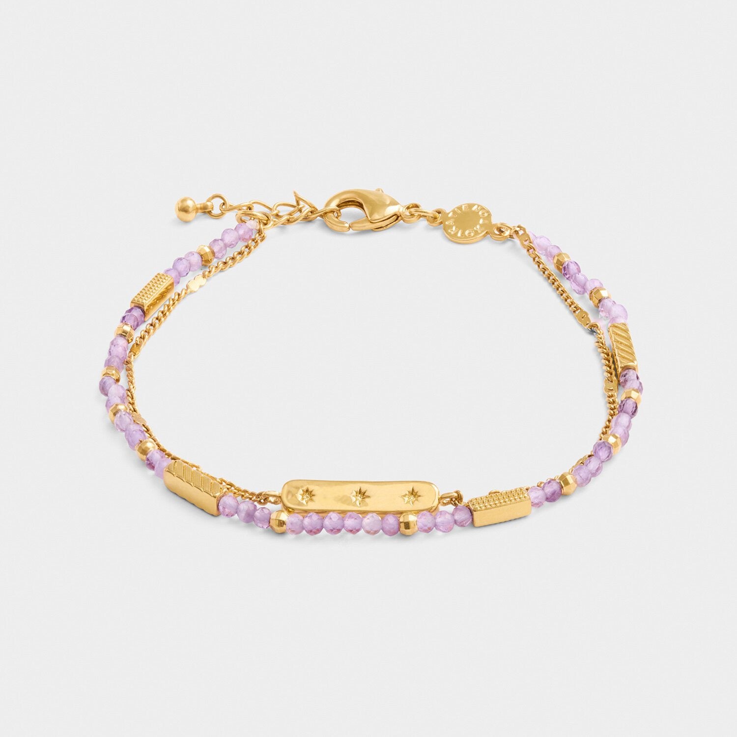 Katie Loxton Waterproof Jewellery - February - Gold Birthstone Double Strand Bracelet