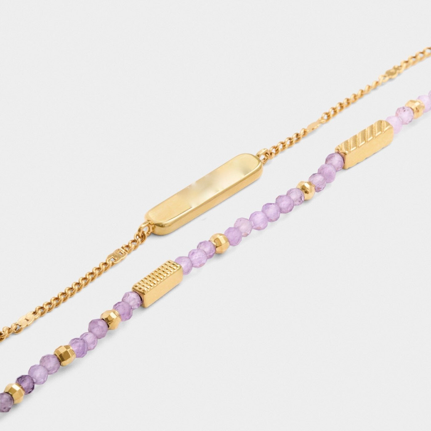 Katie Loxton Waterproof Jewellery - February - Gold Birthstone Double Strand Bracelet