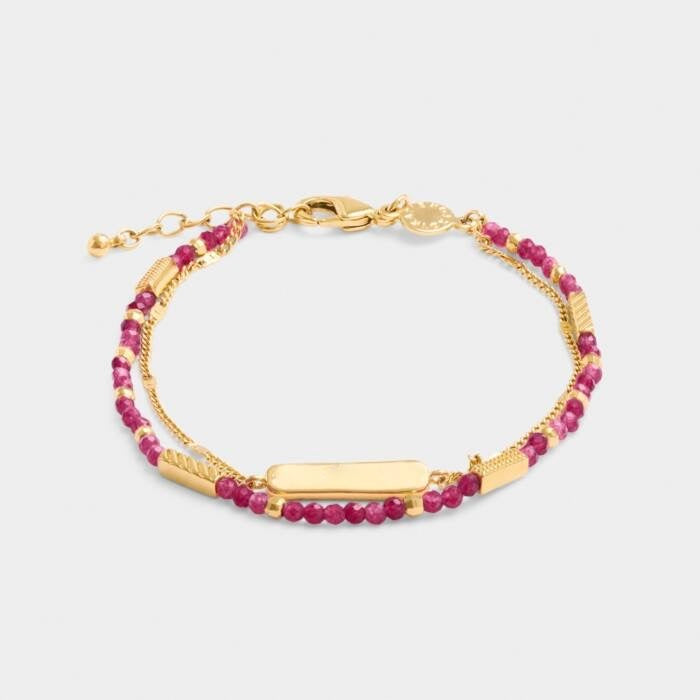 Katie Loxton Waterproof Jewellery - January - Gold Birthstone Double Strand Bracelet