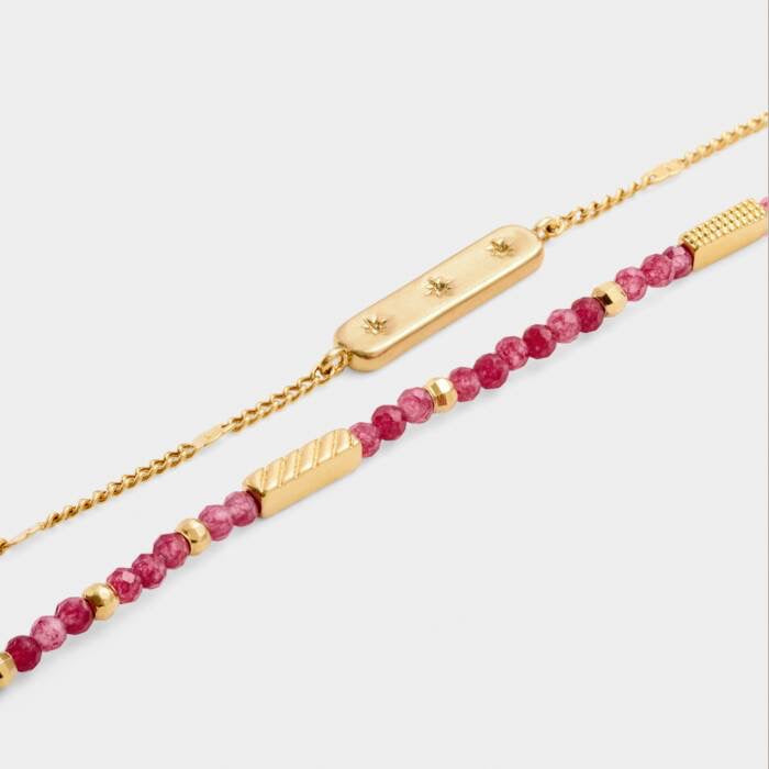 Katie Loxton Waterproof Jewellery - January - Gold Birthstone Double Strand Bracelet