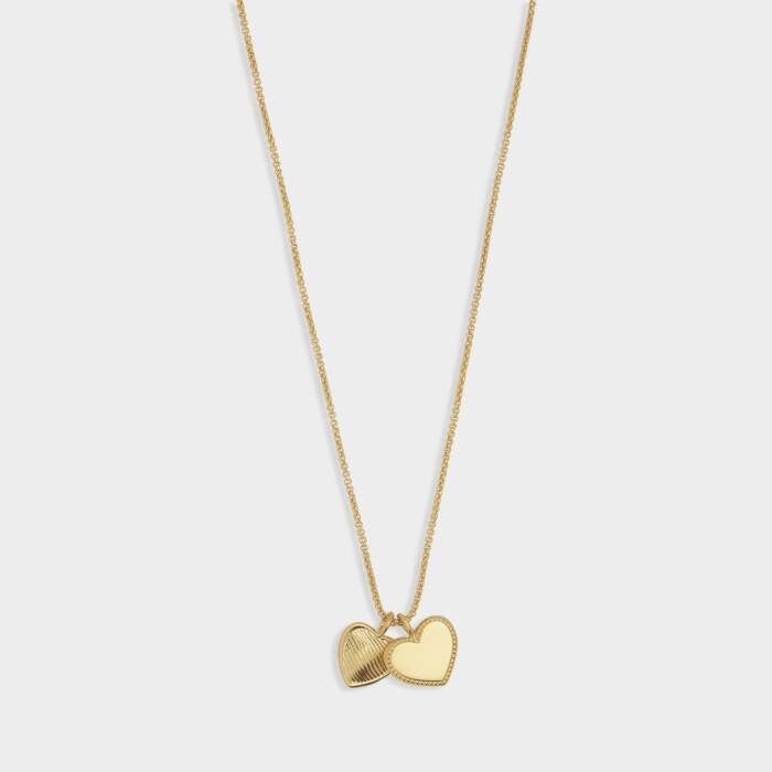 Katie Loxton Waterproof Jewellery - Mothers Day - Gold Double Heart Charm Necklace