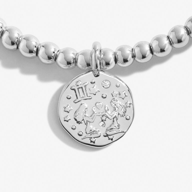 Joma Jewellery - Starsign A little GEMINI Silver Disc Bracelet