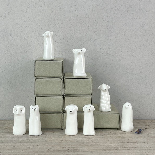 East of India Matchbox - Ceramic Tall Owl Ornament - Owl Always Love You