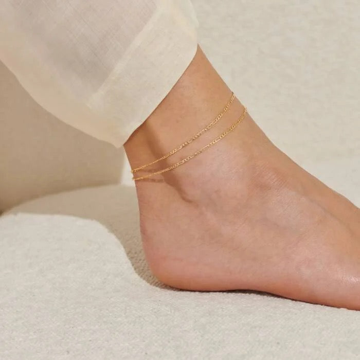 Joma Jewellery - Gold Double Figaro Chain Anklet