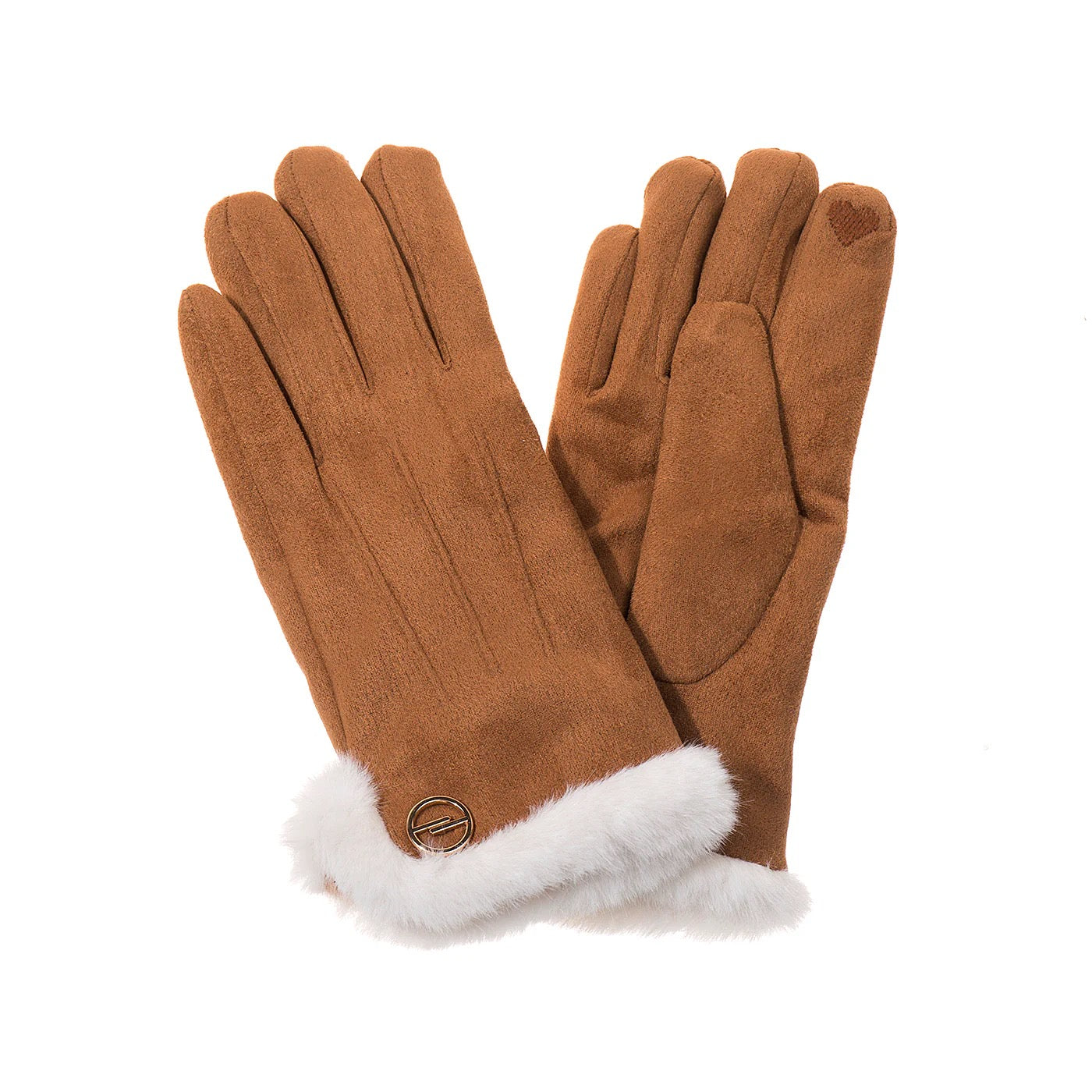 Park Lane Faux Suede with Fleece Lined Ladies Gloves- Tan