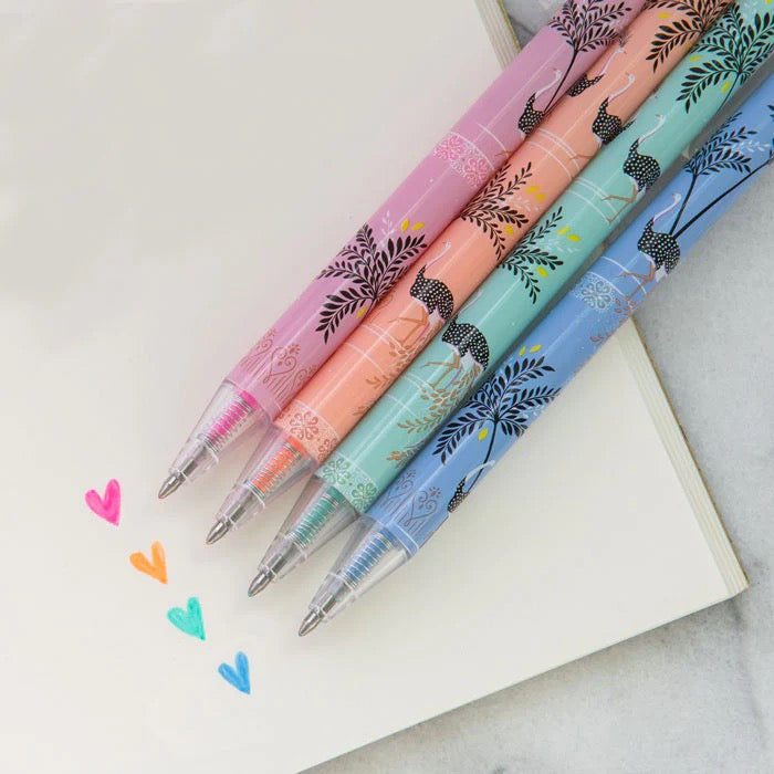 Sara Miller Savannah - Set of 4 Gel Coloured Pens Boxed