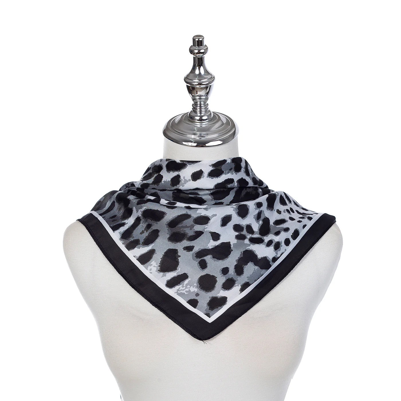 Park Lane Leopard Neck Scarf - Black/Grey