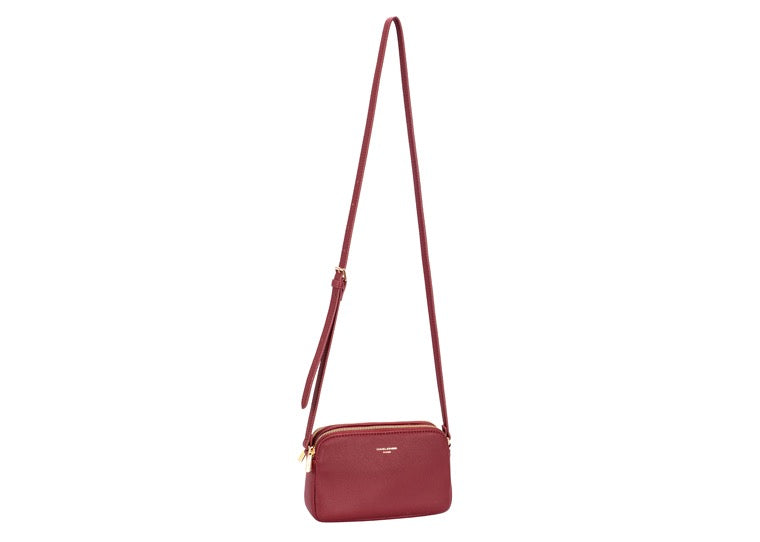 David Jones (NVCM7335-1) Small Double Crossbody Handbag - Windsor Wine