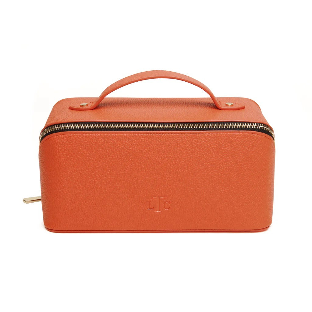The London Train Case Company - Medium Train Case - Orange/Black