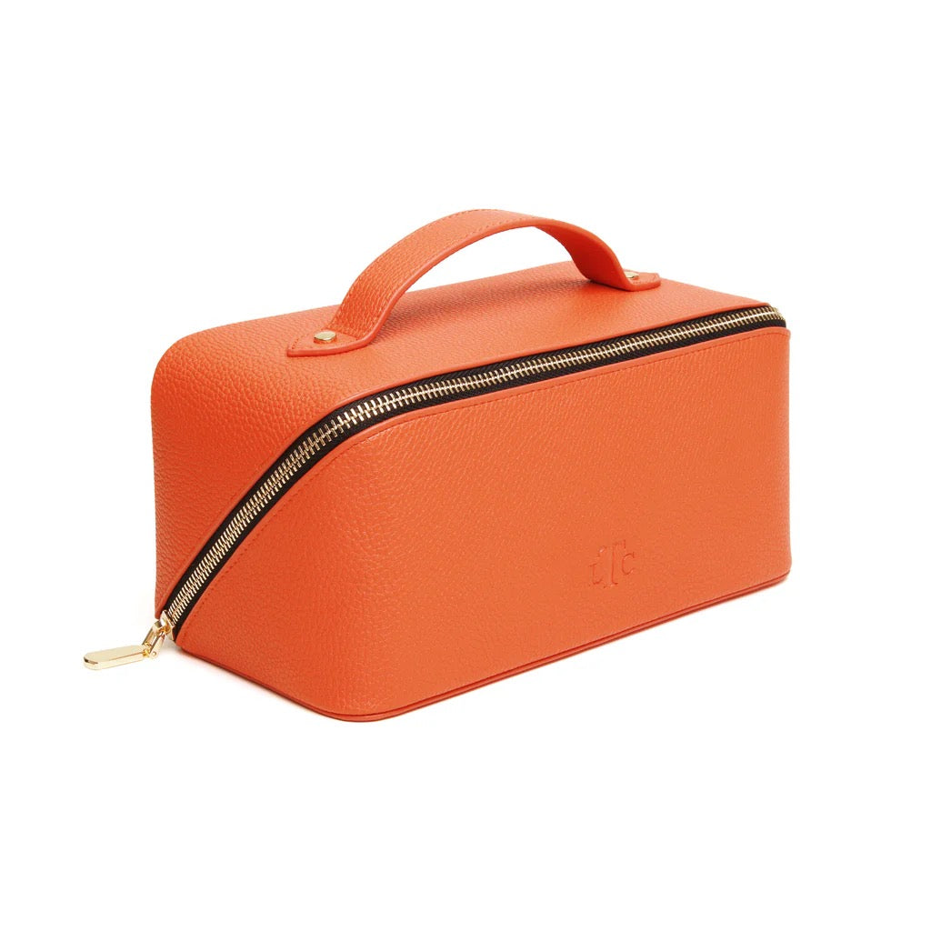 The London Train Case Company - Medium Train Case - Orange/Black