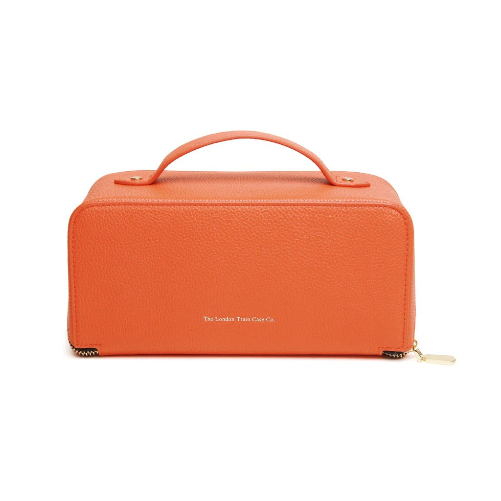 The London Train Case Company - Medium Train Case - Orange/Black
