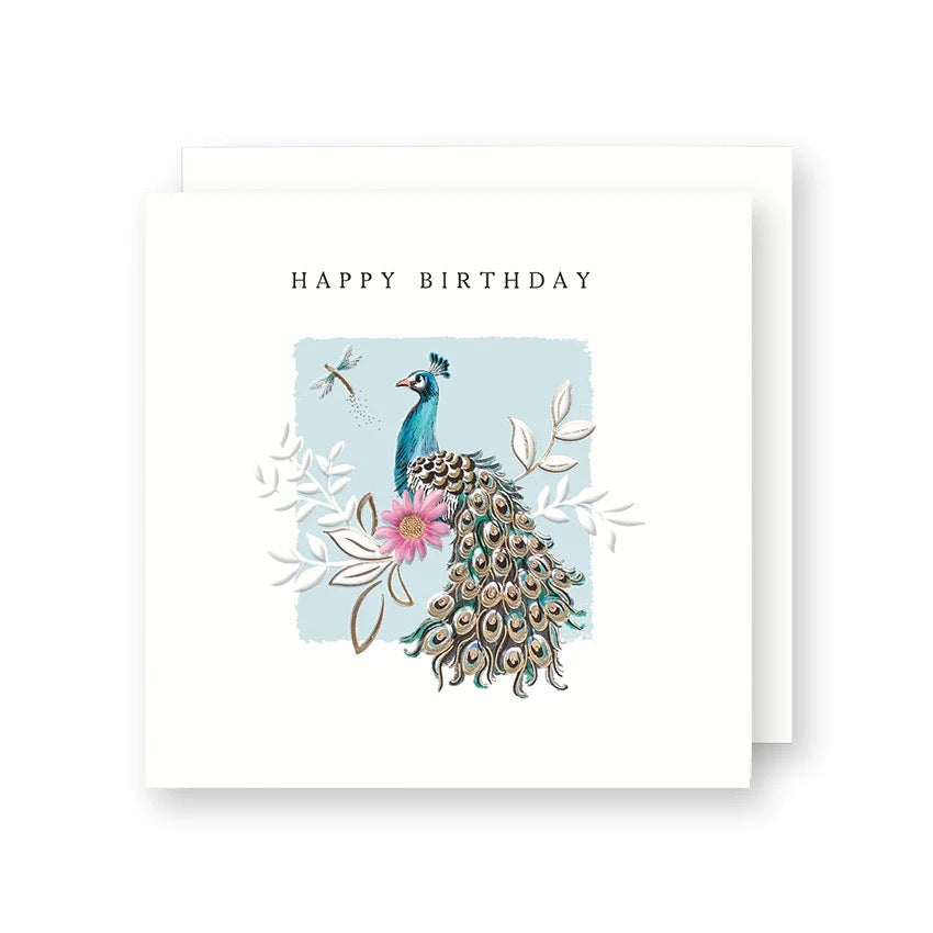 Rosanna Rossi Elegant Peacock Birthday Card