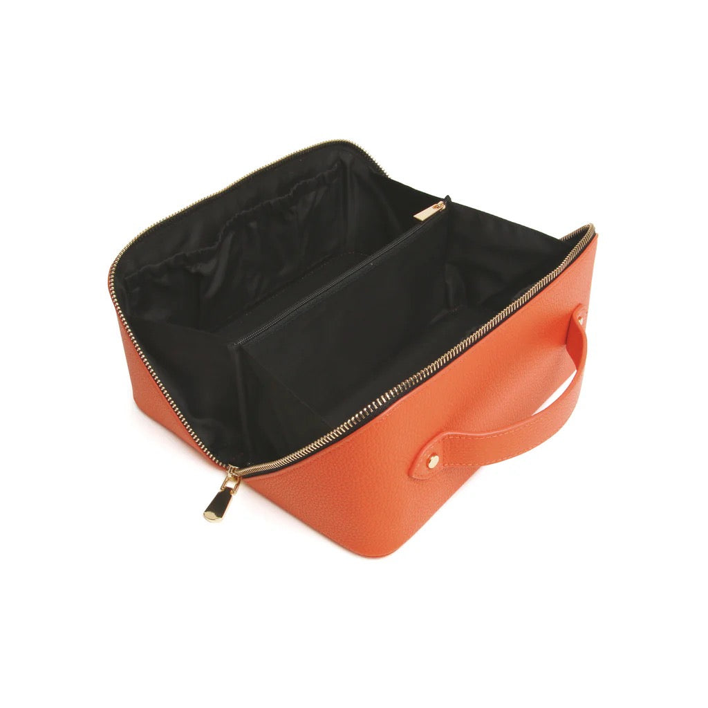 The London Train Case Company - Medium Train Case - Orange/Black