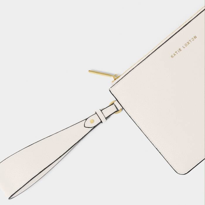 Katie Loxton Marni Wristlet Pouch - Off White/Black