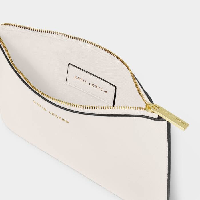 Katie Loxton Marni Wristlet Pouch - Off White/Black