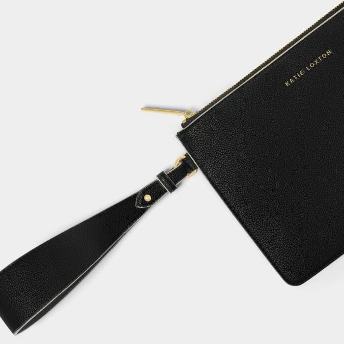 Katie Loxton Marni Wristlet Pouch - Black/Ecru