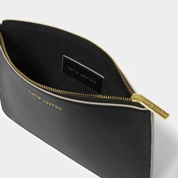 Katie Loxton Marni Wristlet Pouch - Black/Ecru