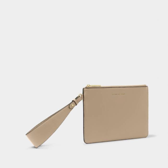 Katie Loxton Marni Wristlet Pouch - Light Taupe/Black