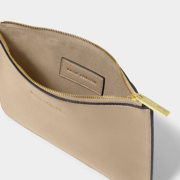 Katie Loxton Marni Wristlet Pouch - Light Taupe/Black