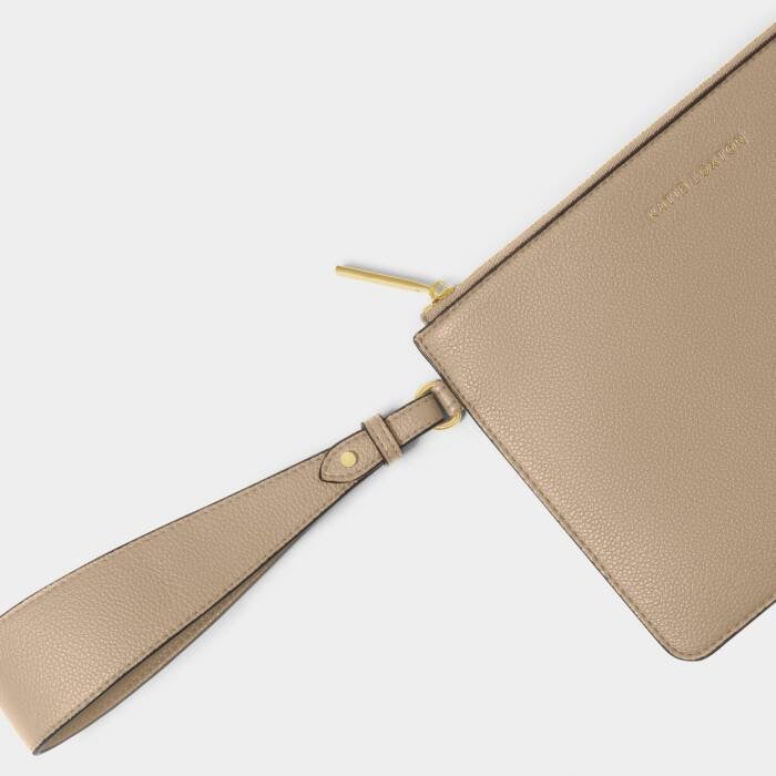 Katie Loxton Marni Wristlet Pouch - Light Taupe/Black
