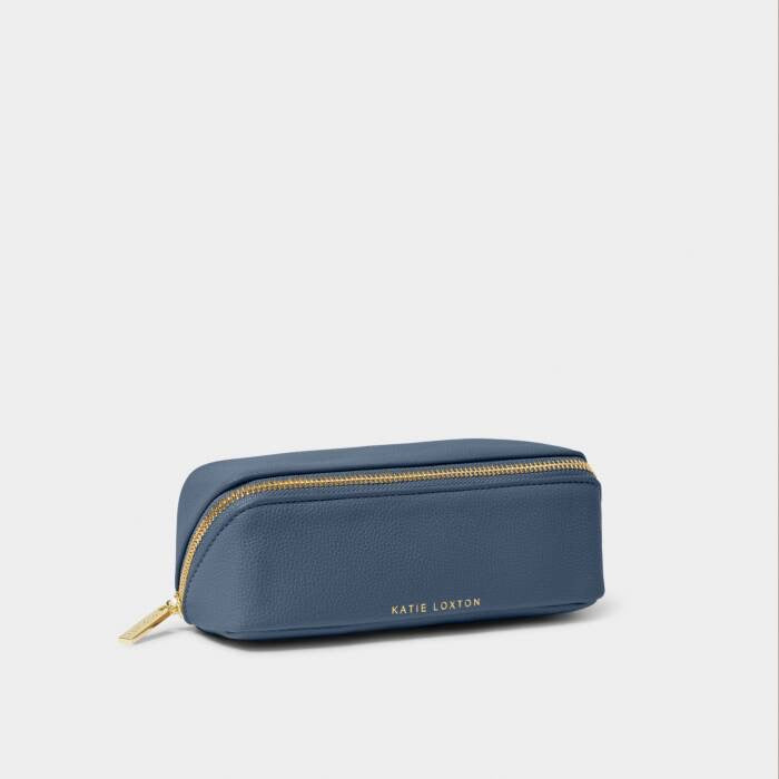 Katie Loxton Small Slim Make Up Bag/Case - Navy Blue