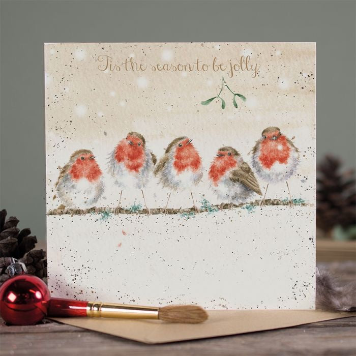Tis The Season to Be Jolly Robin -Christmas Card - Wrendale Designs