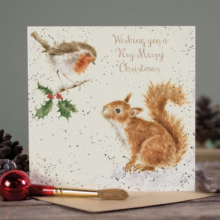 Very Merry Christmas (Robin & Squirrel) -Christmas Card - Wrendale Designs