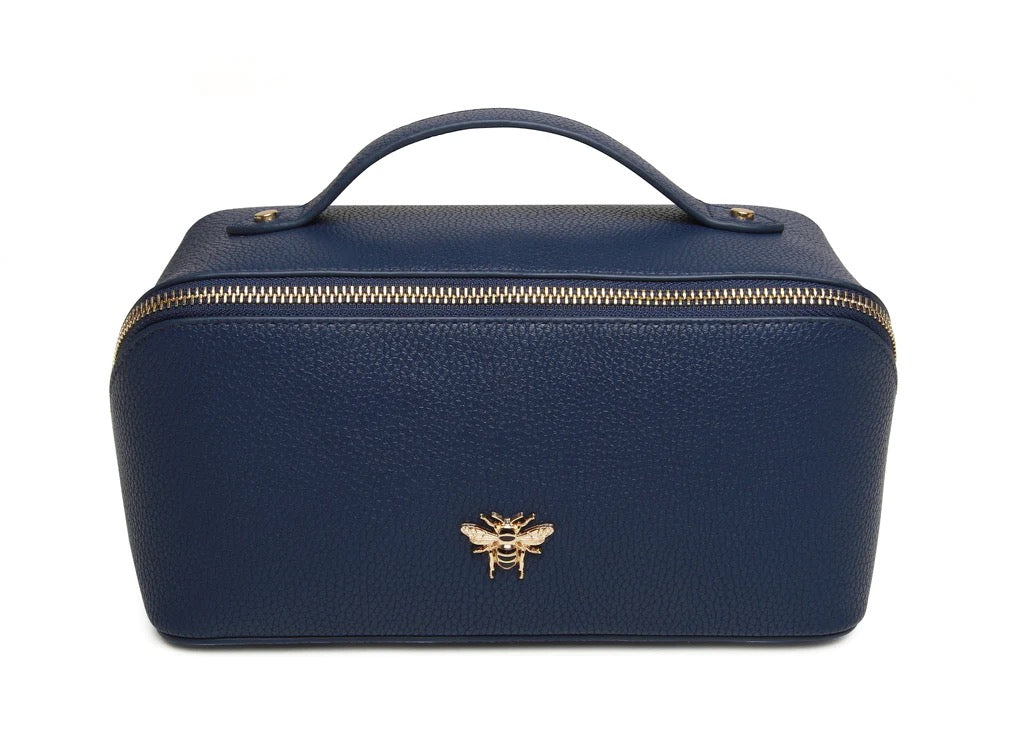 Alice Wheeler Navy Blue Train Beauty Case - Mini