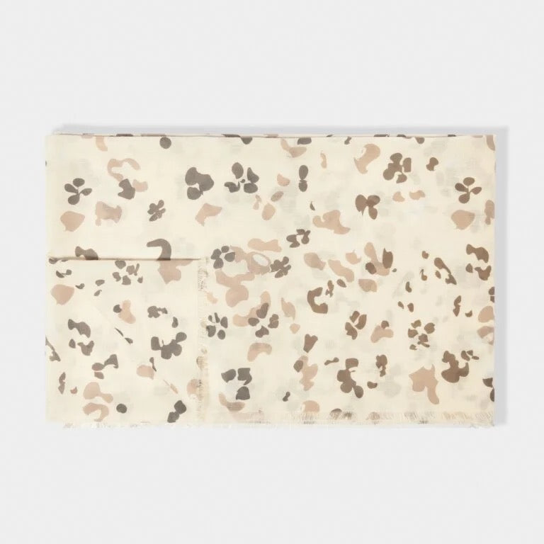 Katie Loxton Print Scarf - Blossom - Off White/Soft Tan
