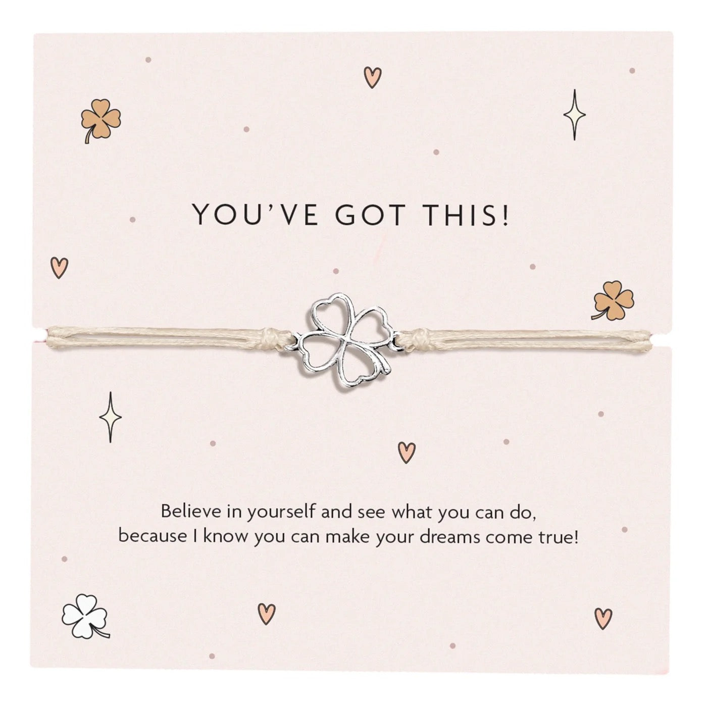 Letterbox Love - Open Clover - You've Got This Cord Bracelet