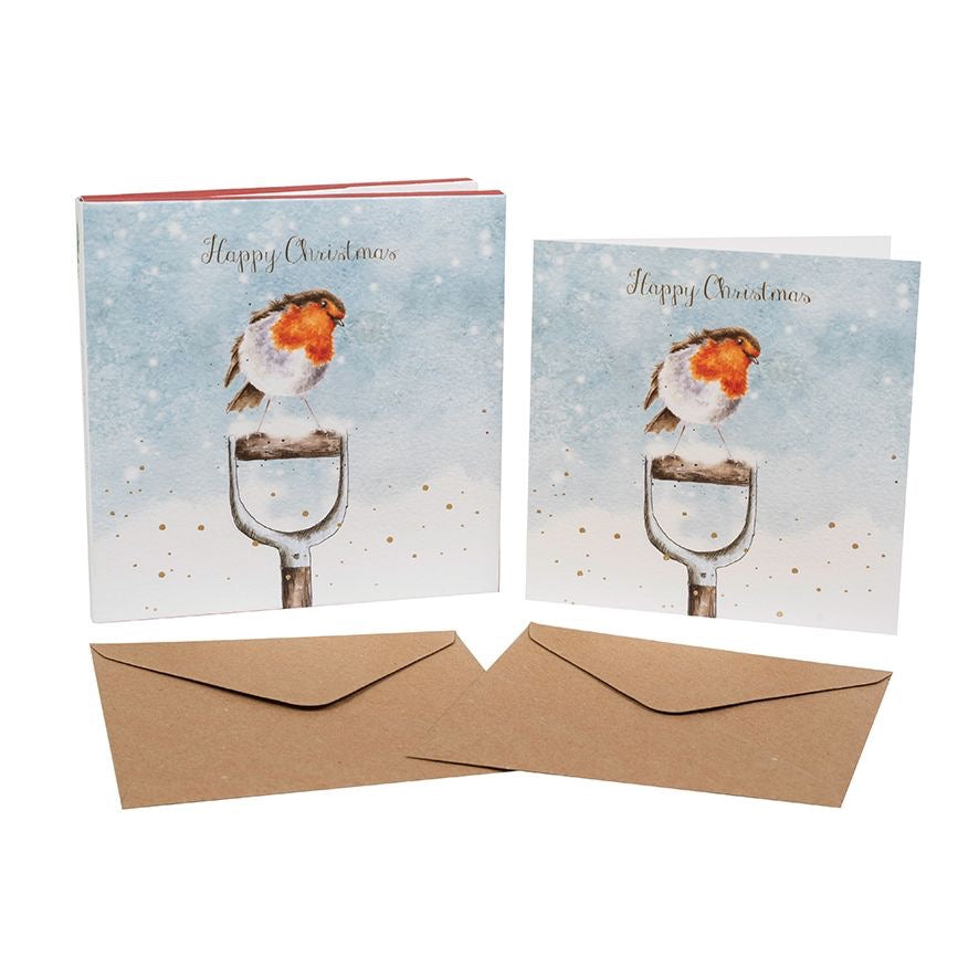 A Little Snowy Red Robin Christmas Card Boxed Pack - Wrendale Designs