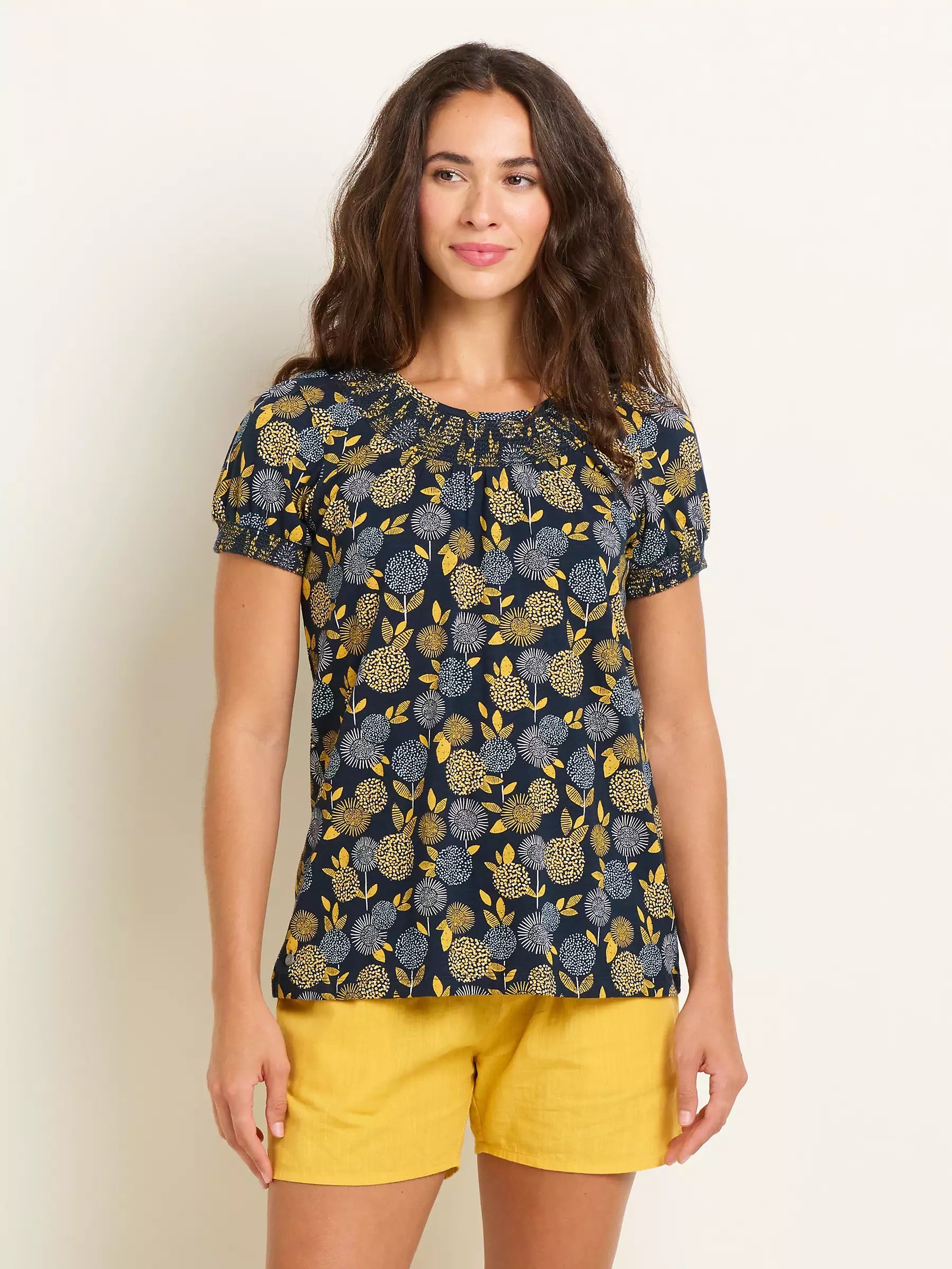Brakeburn Women's Luna Jersey T-Shirt - Navy/Mustard