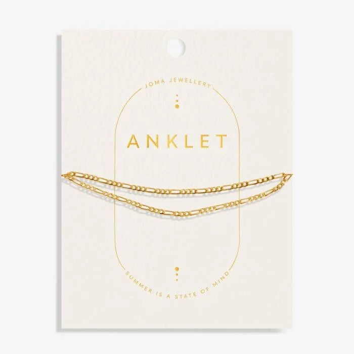 Joma Jewellery - Gold Double Figaro Chain Anklet