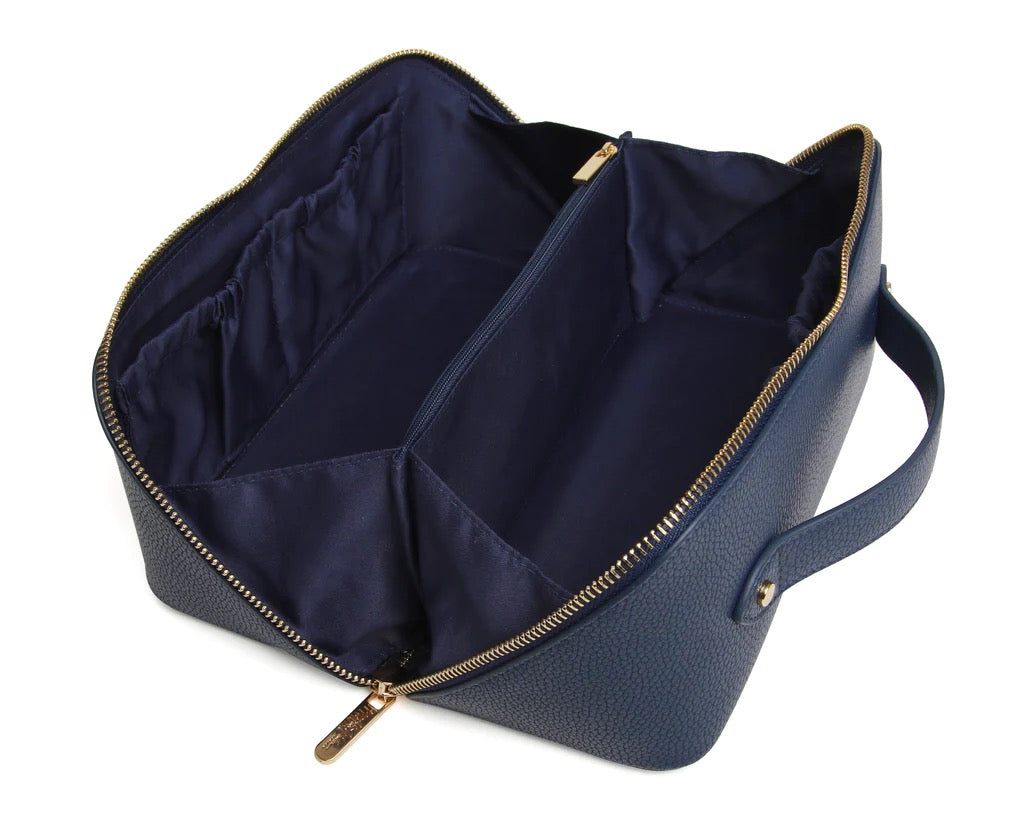 Alice Wheeler Navy Blue Train Beauty Case - Medium