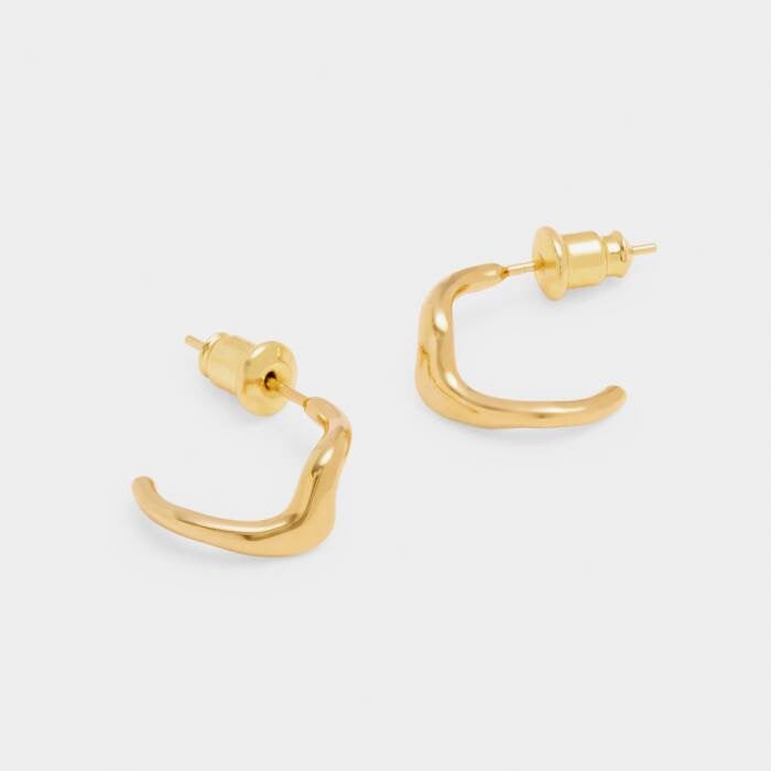 Katie Loxton Waterproof Jewellery - Marina - Wave Gold Hoop Earrings