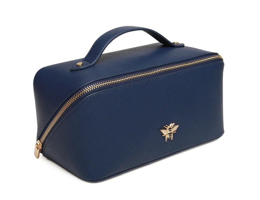 Alice Wheeler Navy Blue Train Beauty Case - Medium