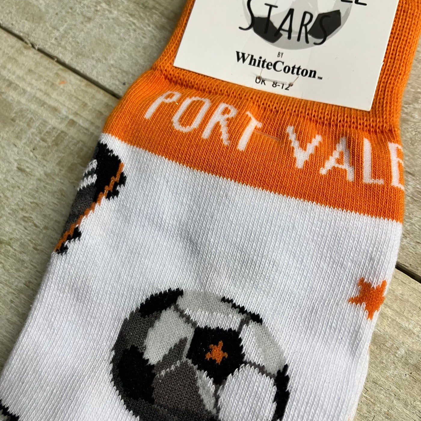White Cotton Mens Ankle Socks - Football - Port Vale