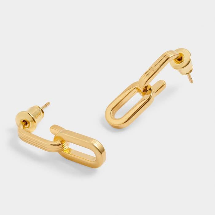 Katie Loxton Waterproof Jewellery - Arabella - Gold Link Hoop Drop Earrings