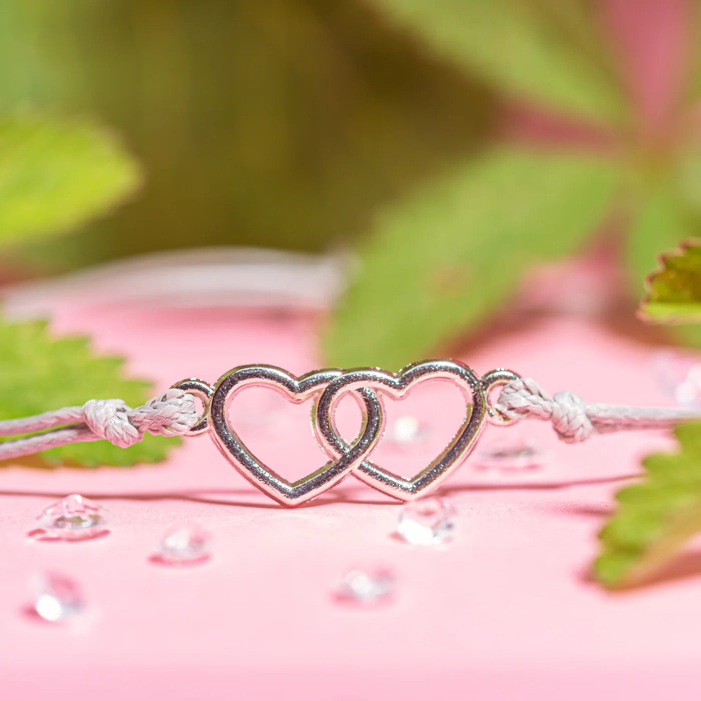 Letterbox Love - Open Linked Hearts - Mother & Daughter Cord Bracelet