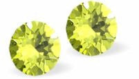 Byzantium 6mm Austrian Crystal Studs - Chaton - Citrus Green
