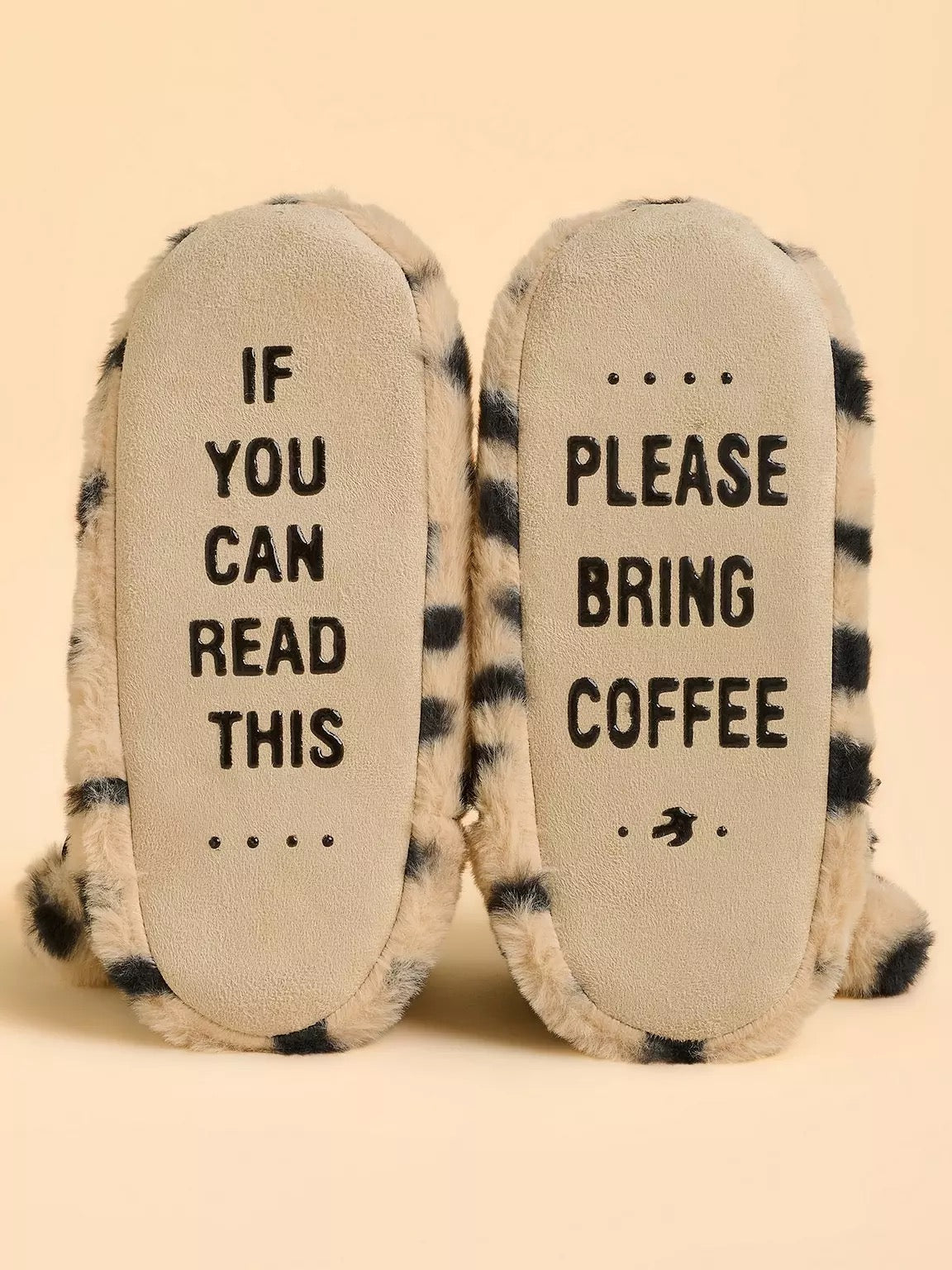 Brakeburn Snowdrift Print (Coffee Slogan) Slippers