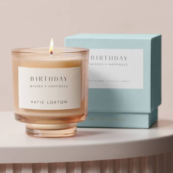 Katie Loxton Sentiment Candle - Birthday - Peach Rose & Sweet Mandarin