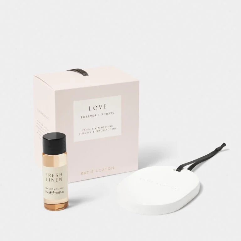 Katie Loxton Ceramic Hanging Diffuser - Love - Fresh Linen & Lily