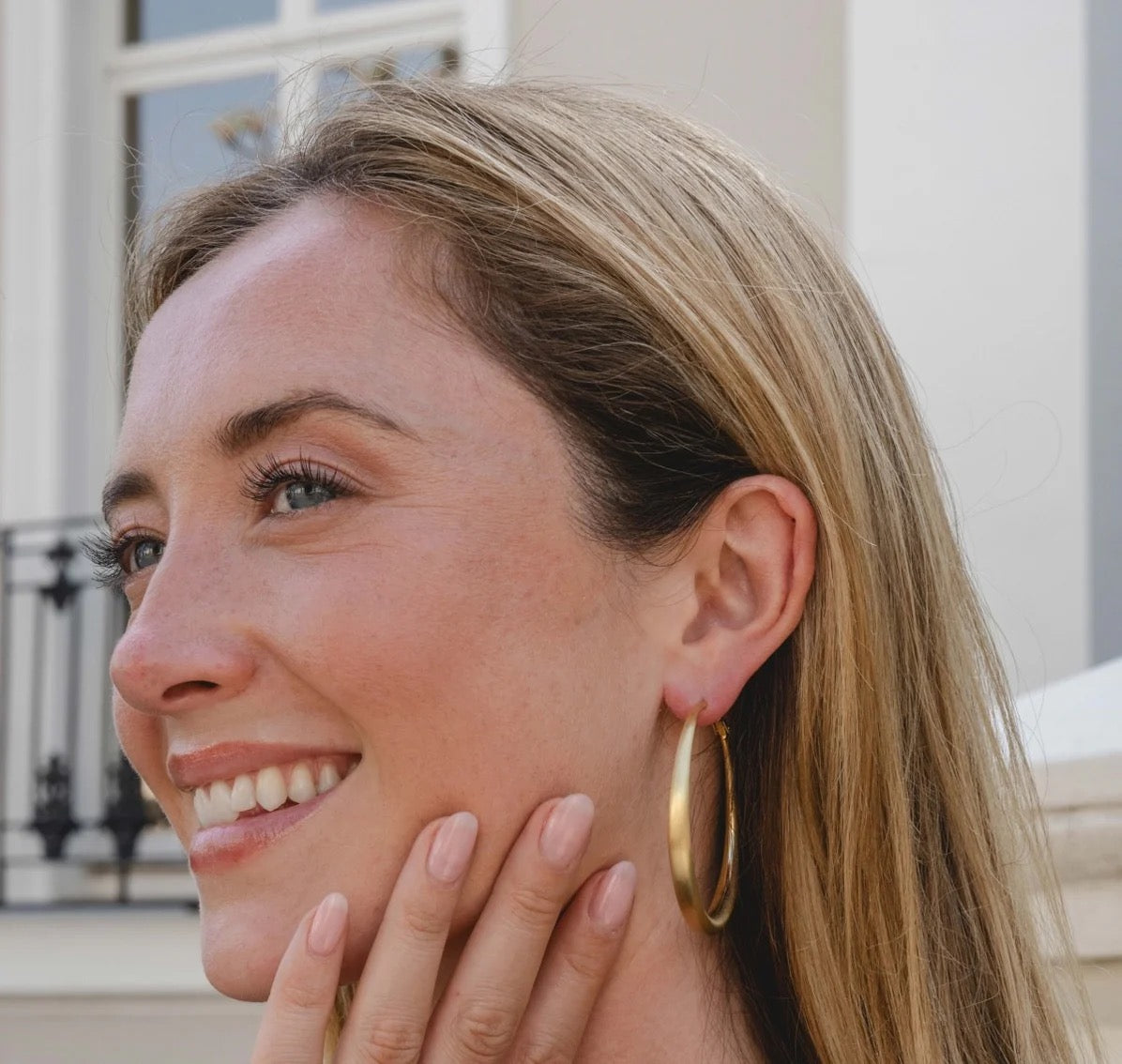 Park Lane Statement Matt Gold Plated Large Hoop Earrings - Gold Matt