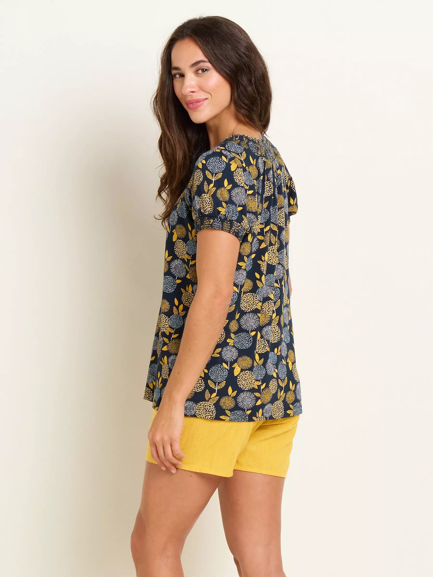 Brakeburn Women's Luna Jersey T-Shirt - Navy/Mustard