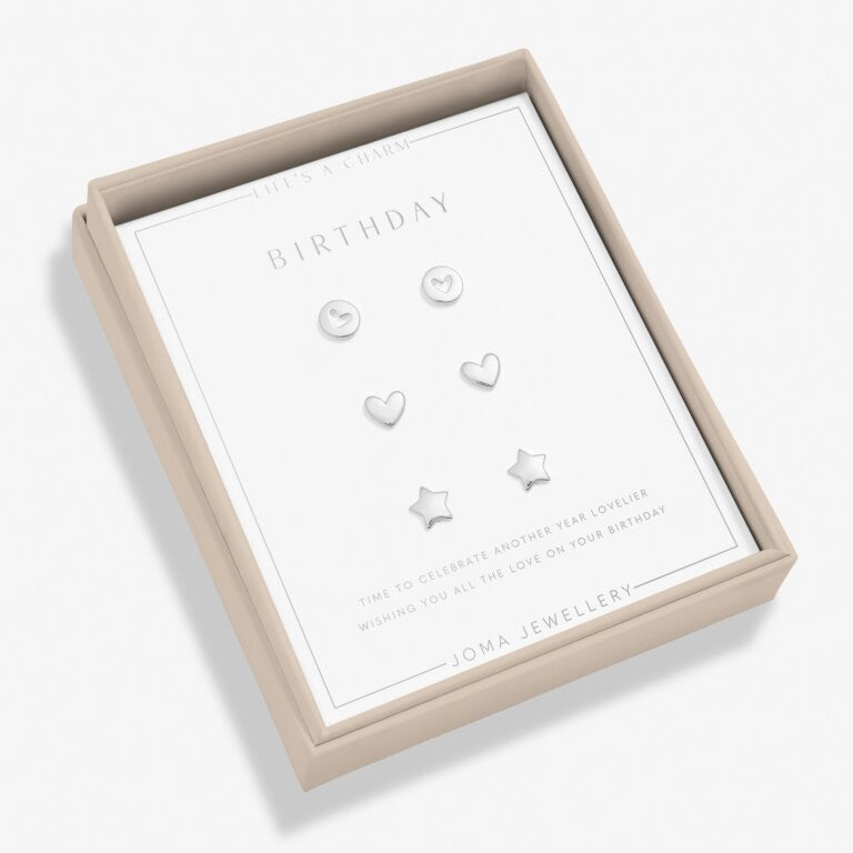 Joma Jewellery - Birthday -Life's a Charm Triple Boxed Earring Set