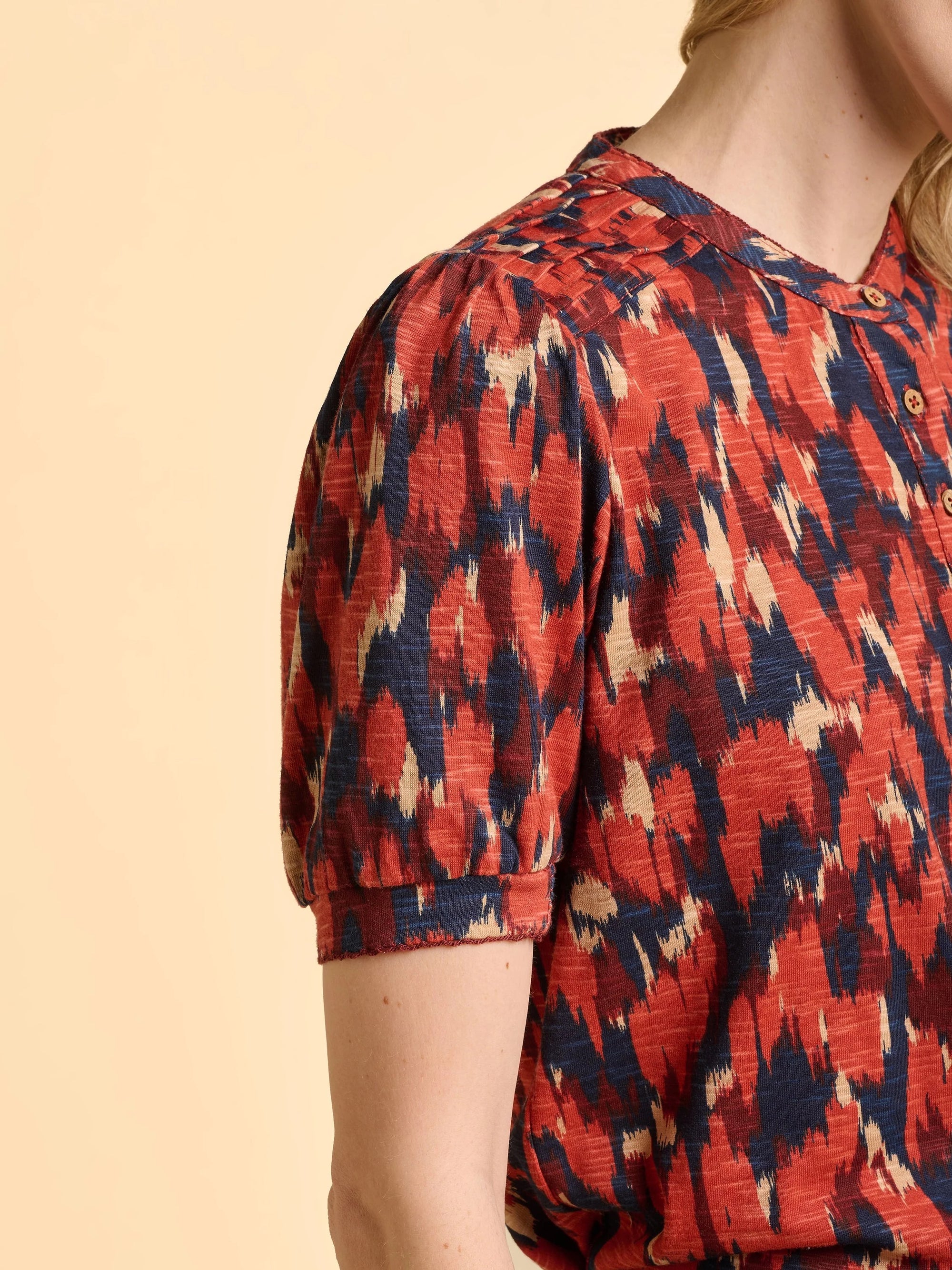 Brakeburn Lily Print Blouse - Red